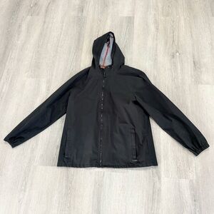 Voyager Stylish Black Hooded Windbreaker for Men size L